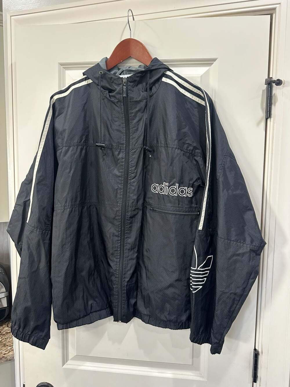 Vintage Adidas Originals black and white windbreaker...